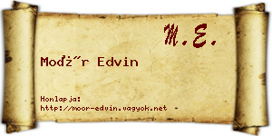 Moór Edvin névjegykártya